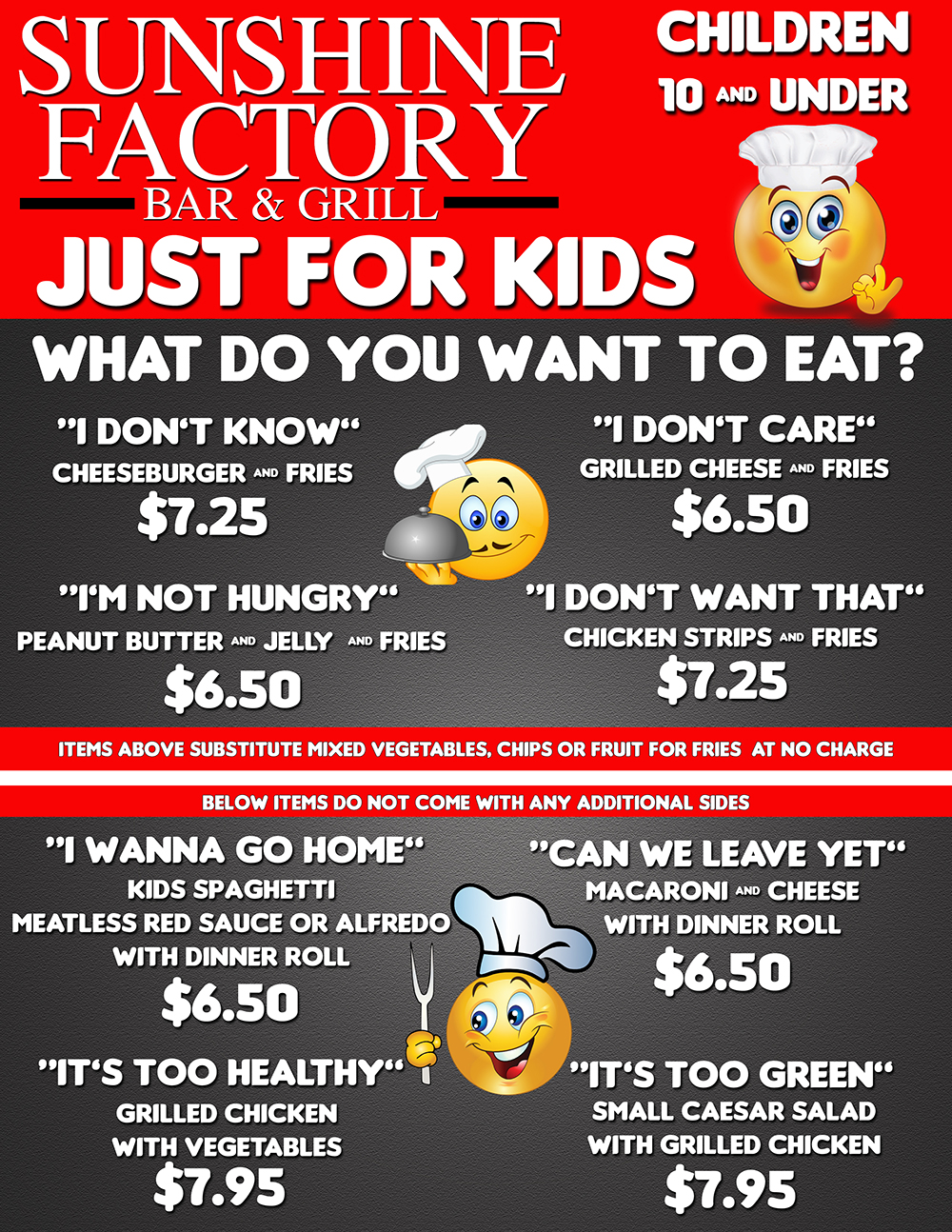 Kids Menu